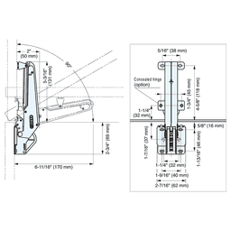 Aileron Stay MD 90° Top-Opening Lid with Hinge, Plain Alt 3 - Image