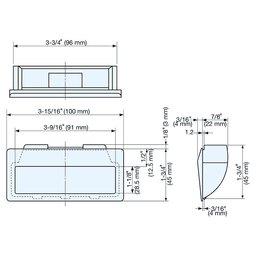 3-15/16" Recessed Flush Pull, Black Alt 4 - Image