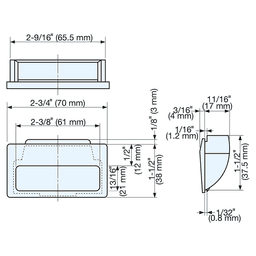 2-3/4" Recessed Flush Pull, Brown Alt 4 - Image
