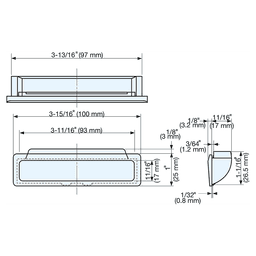 3-15/16" x 1" Recessed Flush Pull, Brown Alt 4 - Image