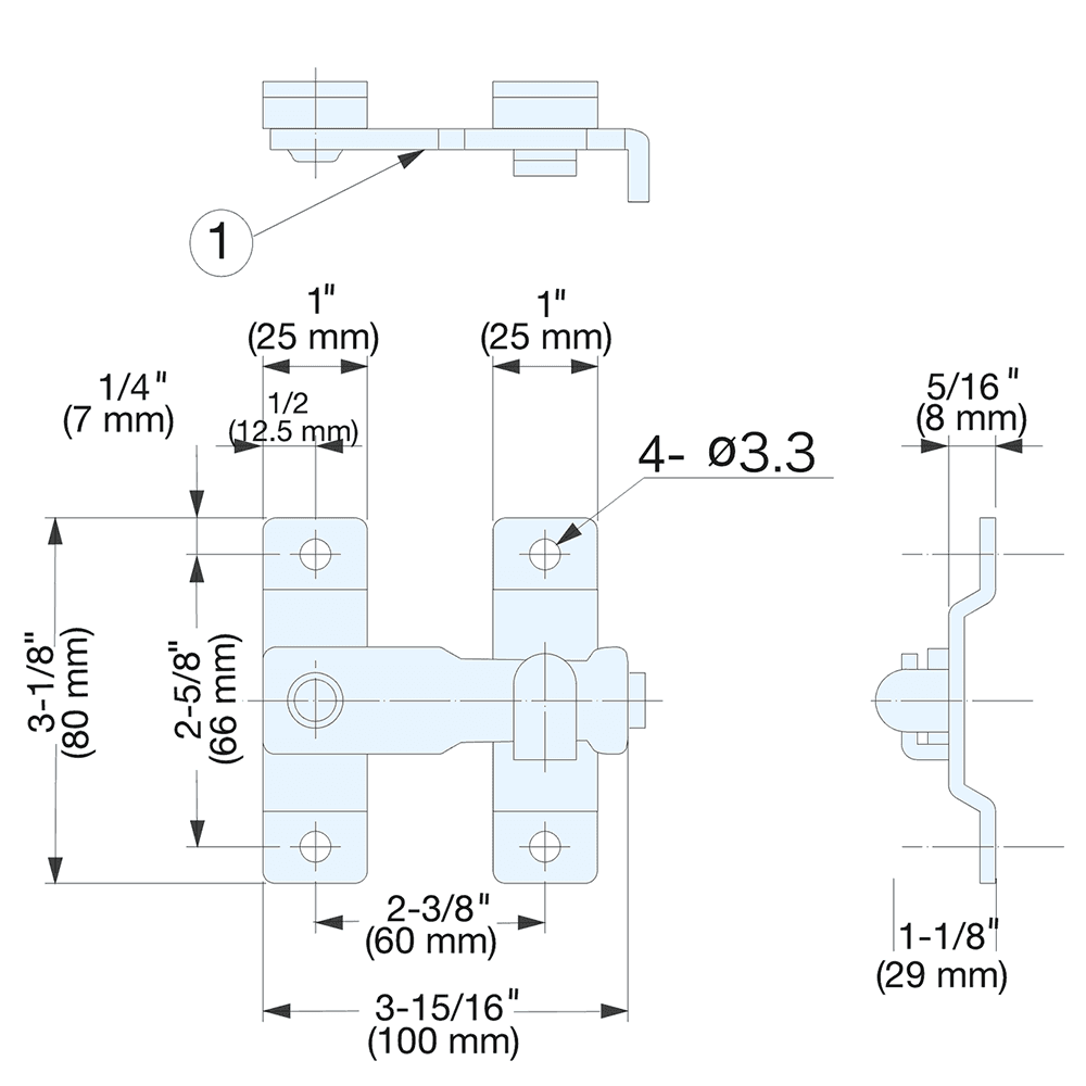 3-15/16" Bar Latch, Polished Alt 5 - Image