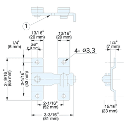 3-3/16" Bar Latch, Polished Stainless Steel Alt 2 - Image