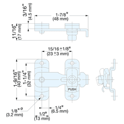 1-3/4" Spring Loaded Bar Latch, Polished Stainless Steel Alt 4 - Image