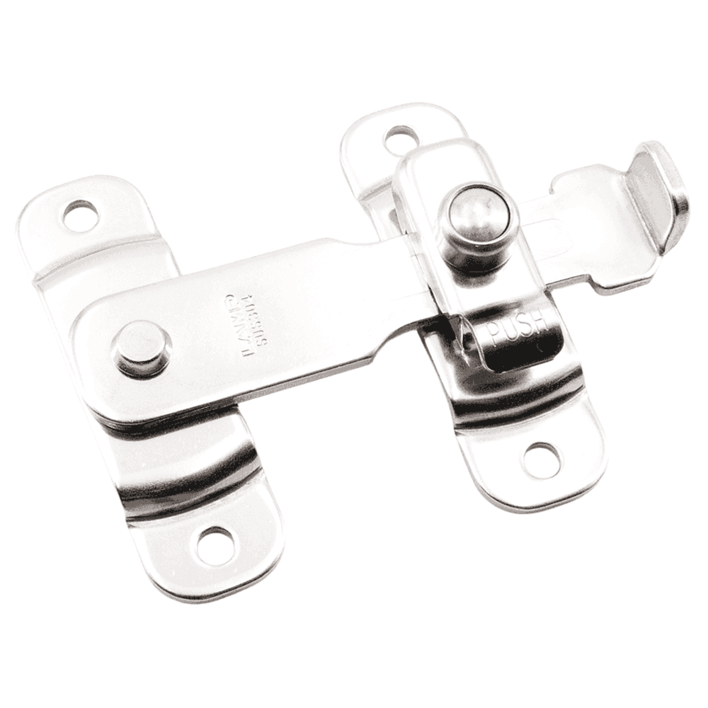 3-3/8" Spring Loaded Bar Latch, Polished Stainless Steel Main - Image