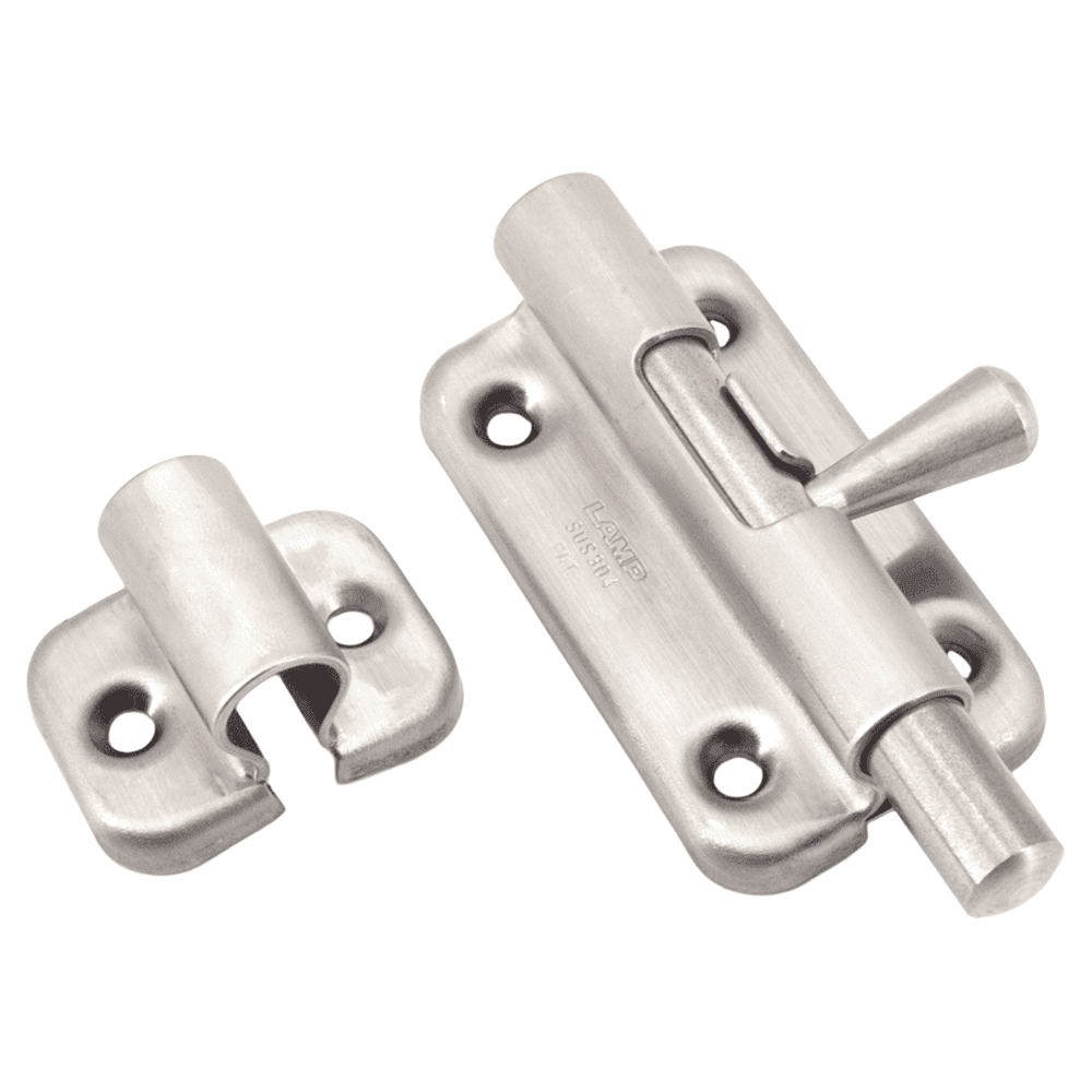 2-3/8" Barrel Bolt with Spring, Satin Main - Image