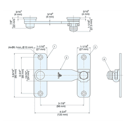 4-3/4" Bar Latch, Polished Stainless Steel Alt 3 - Image
