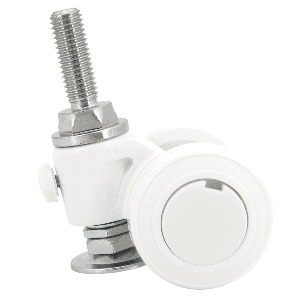 2-11/16" Twin Wheel Stem Caster with Glide, White Alt 1 - Image