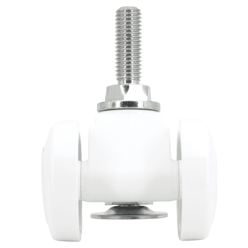 2-11/16" Twin Wheel Stem Caster with Glide, White Alt 2 - Image