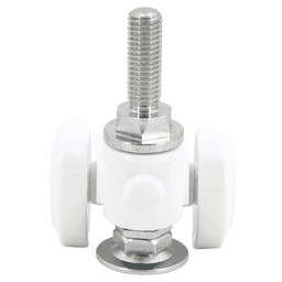 2-11/16" Twin Wheel Stem Caster with Glide, White Alt 3 - Image