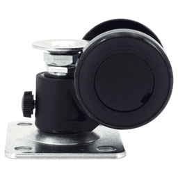 CAPF-50 2-11/16" Twin Wheel Plate Caster with Glide, Black Alt 1 - Image