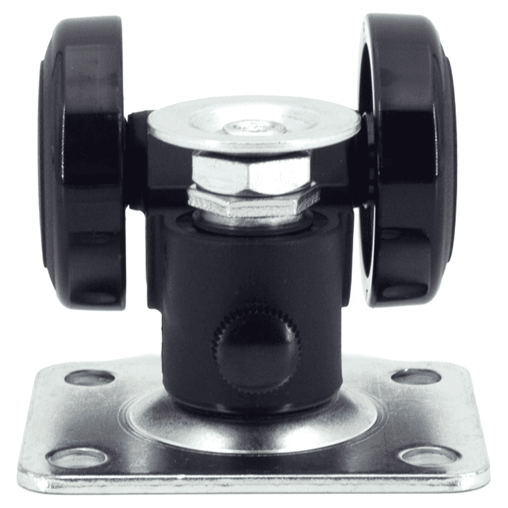 CAPF-50 2-11/16" Twin Wheel Plate Caster with Glide, Black Alt 2 - Image