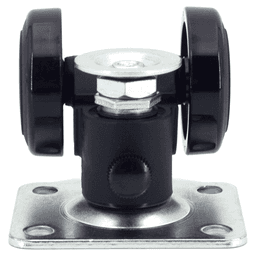 CAPF-50 2-11/16" Twin Wheel Plate Caster with Glide, Black Alt 2 - Image