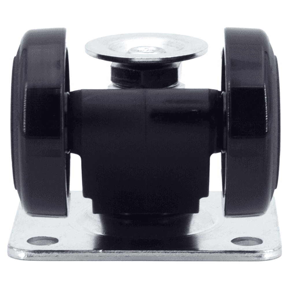 CAPF-50 2-11/16" Twin Wheel Plate Caster with Glide, Black Alt 3 - Image