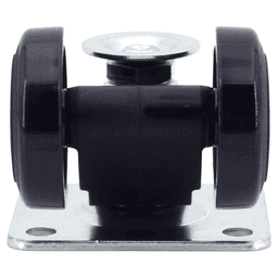 CAPF-50 2-11/16" Twin Wheel Plate Caster with Glide, Black Alt 3 - Image