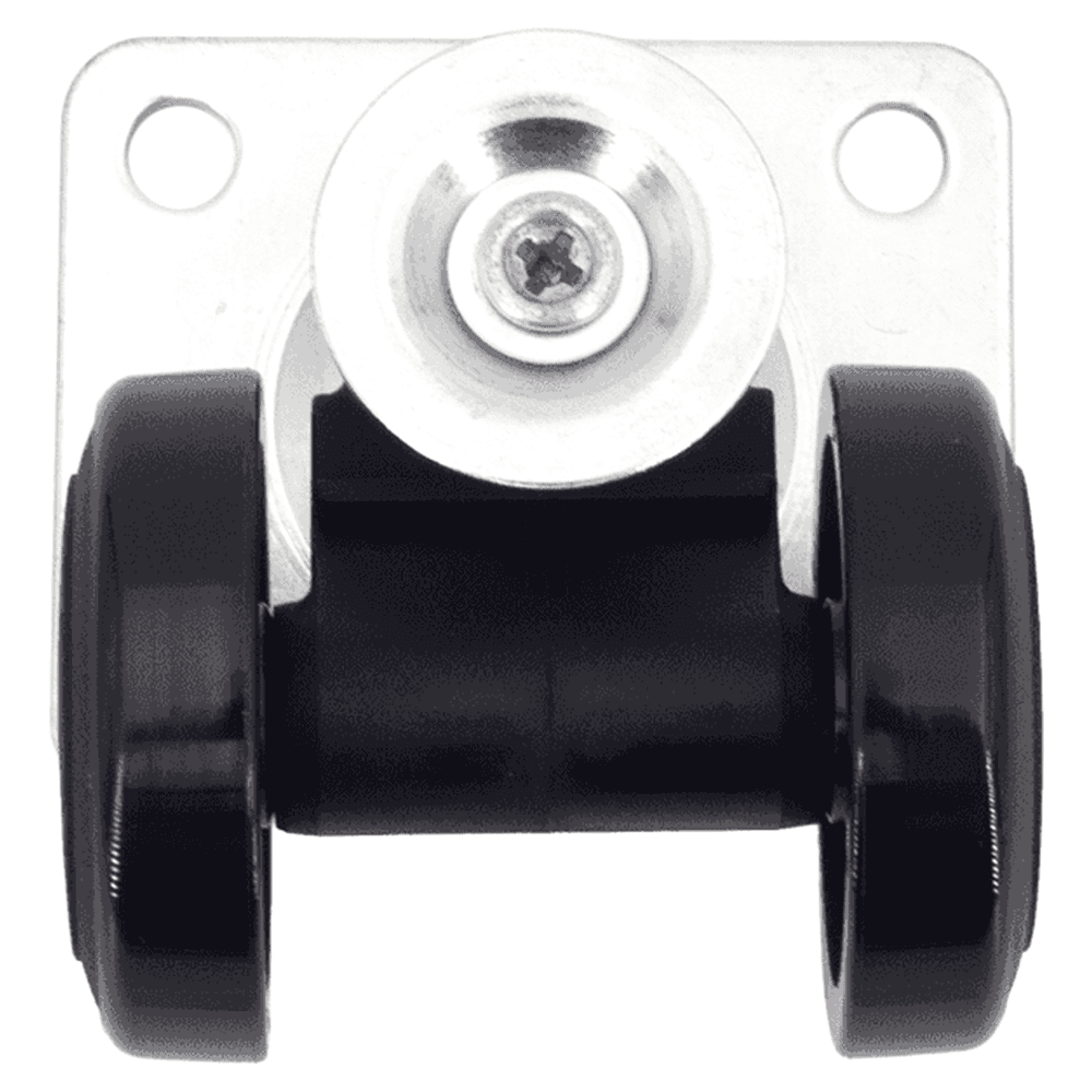 CAPF-50 2-11/16" Twin Wheel Plate Caster with Glide, Black Alt 4 - Image