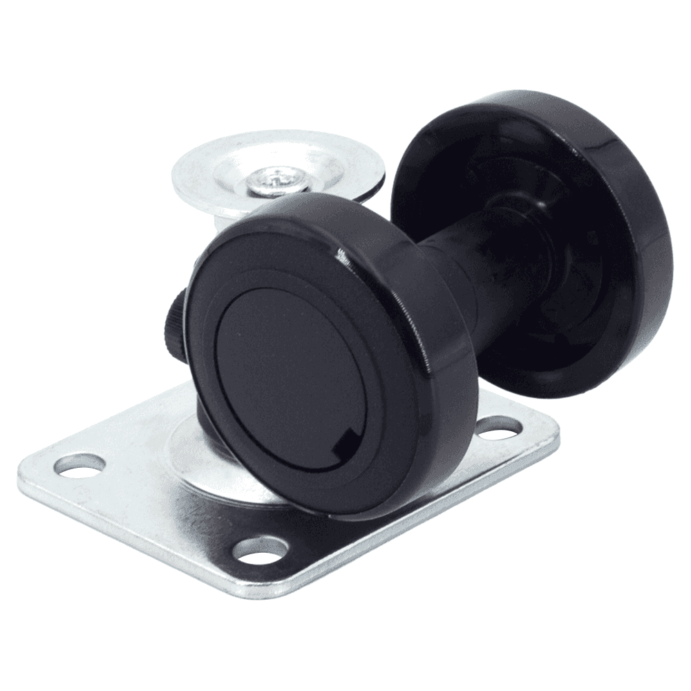 CAPF-50 2-11/16" Twin Wheel Plate Caster with Glide, Black Main - Image