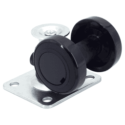 CAPF-50 2-11/16" Twin Wheel Plate Caster with Glide, Black Main - Image