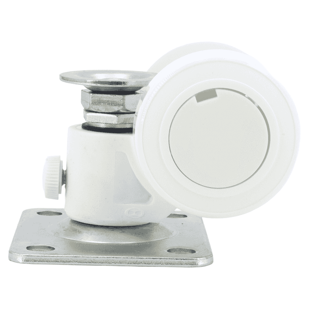 2-11/16" Twin Wheel Plate Caster with Glide, White Alt 1 - Image