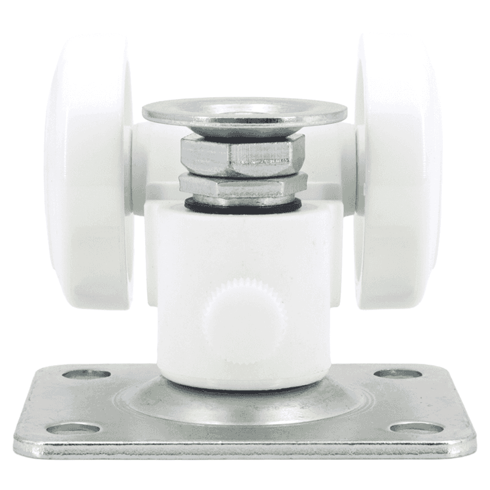 2-11/16" Twin Wheel Plate Caster with Glide, White Alt 2 - Image