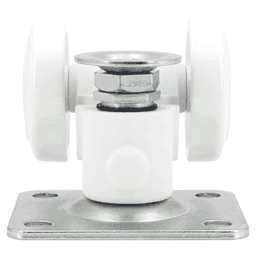 2-11/16" Twin Wheel Plate Caster with Glide, White Alt 2 - Image