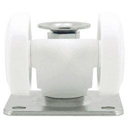 2-11/16" Twin Wheel Plate Caster with Glide, White Alt 3 - Image