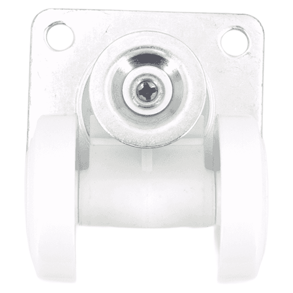 2-11/16" Twin Wheel Plate Caster with Glide, White Alt 4 - Image