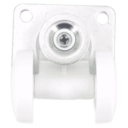 2-11/16" Twin Wheel Plate Caster with Glide, White Alt 4 - Image