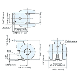 2-11/16" Twin Wheel Plate Caster with Glide, White Alt 5 - Image
