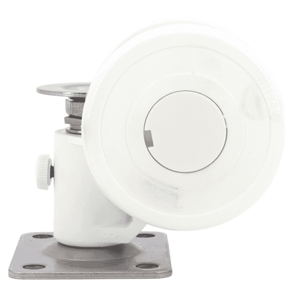 3-5/16" x 1/8" Twin Wheel Plate Caster with Glide, White Alt 1 - Image