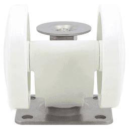 3-5/16" x 1/8" Twin Wheel Plate Caster with Glide, White Alt 3 - Image