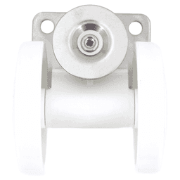 3-5/16" x 1/8" Twin Wheel Plate Caster with Glide, White Alt 4 - Image