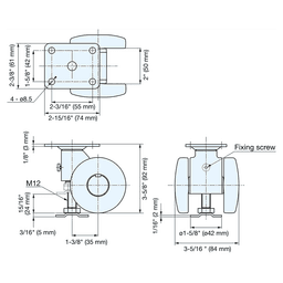 3-5/16" x 1/8" Twin Wheel Plate Caster with Glide, White Alt 5 - Image