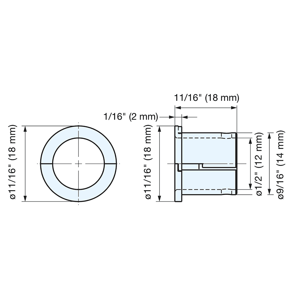 3/4" Split Cable Grommet, Black Alt 3 - Image