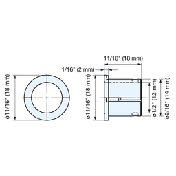 3/4" Split Cable Grommet, Black Alt 3 - Image