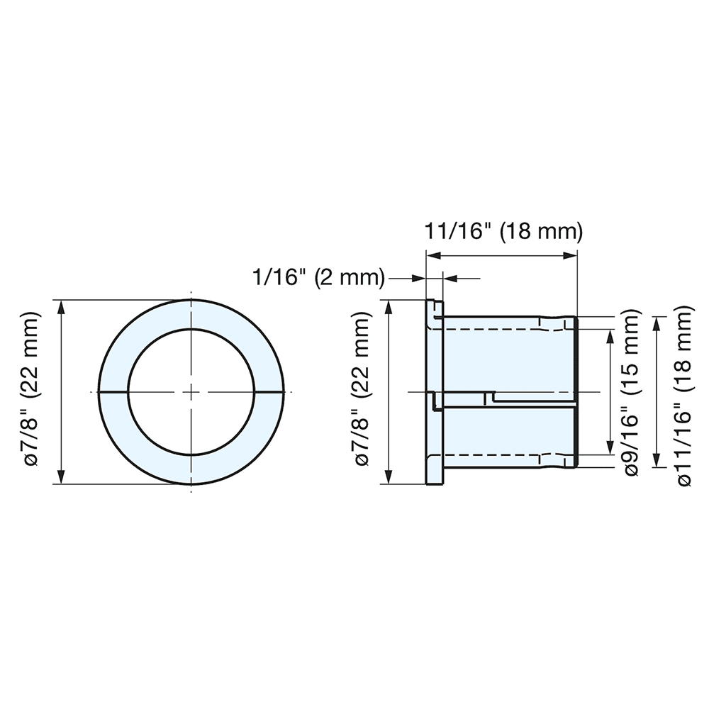 7/8" Split Cable Grommet, Black Alt 3 - Image