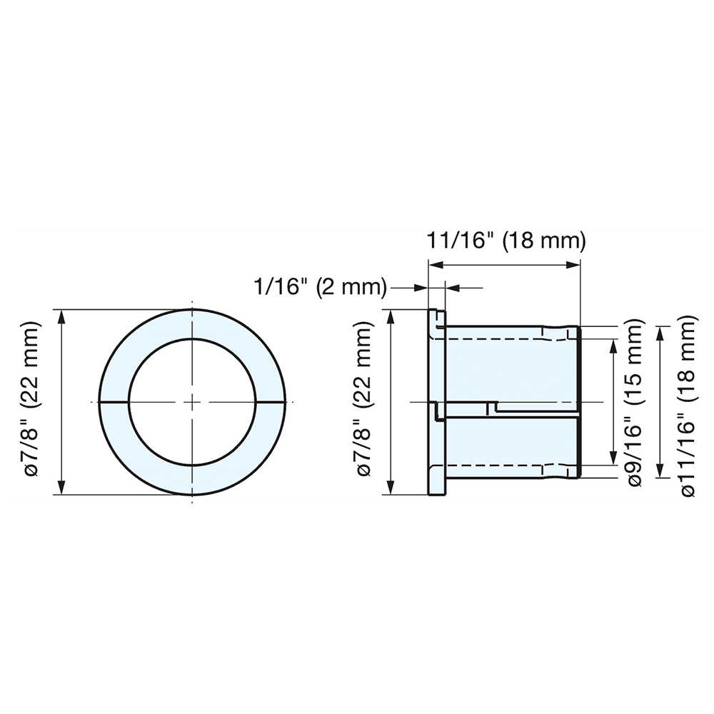 7/8" Split Cable Grommet, Gold Plating Alt 1 - Image