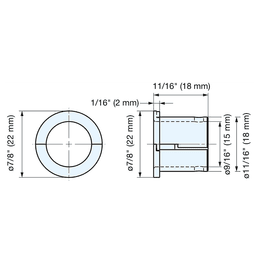 7/8" Split Cable Grommet, Gold Plating Alt 1 - Image