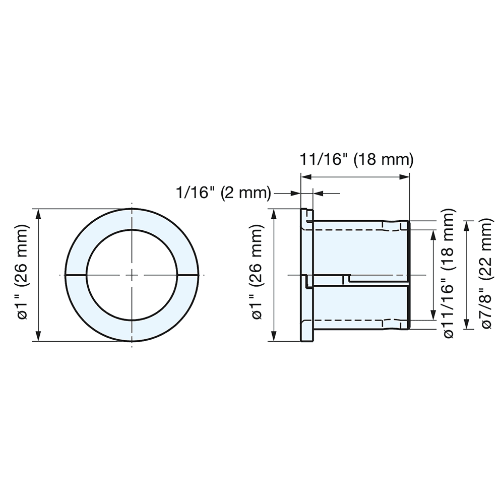 1-1/16" Split Cable Grommet, Antique Brass Alt 3 - Image