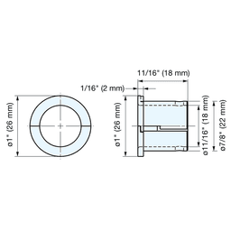 1-1/16" Split Cable Grommet, Antique Brass Alt 3 - Image