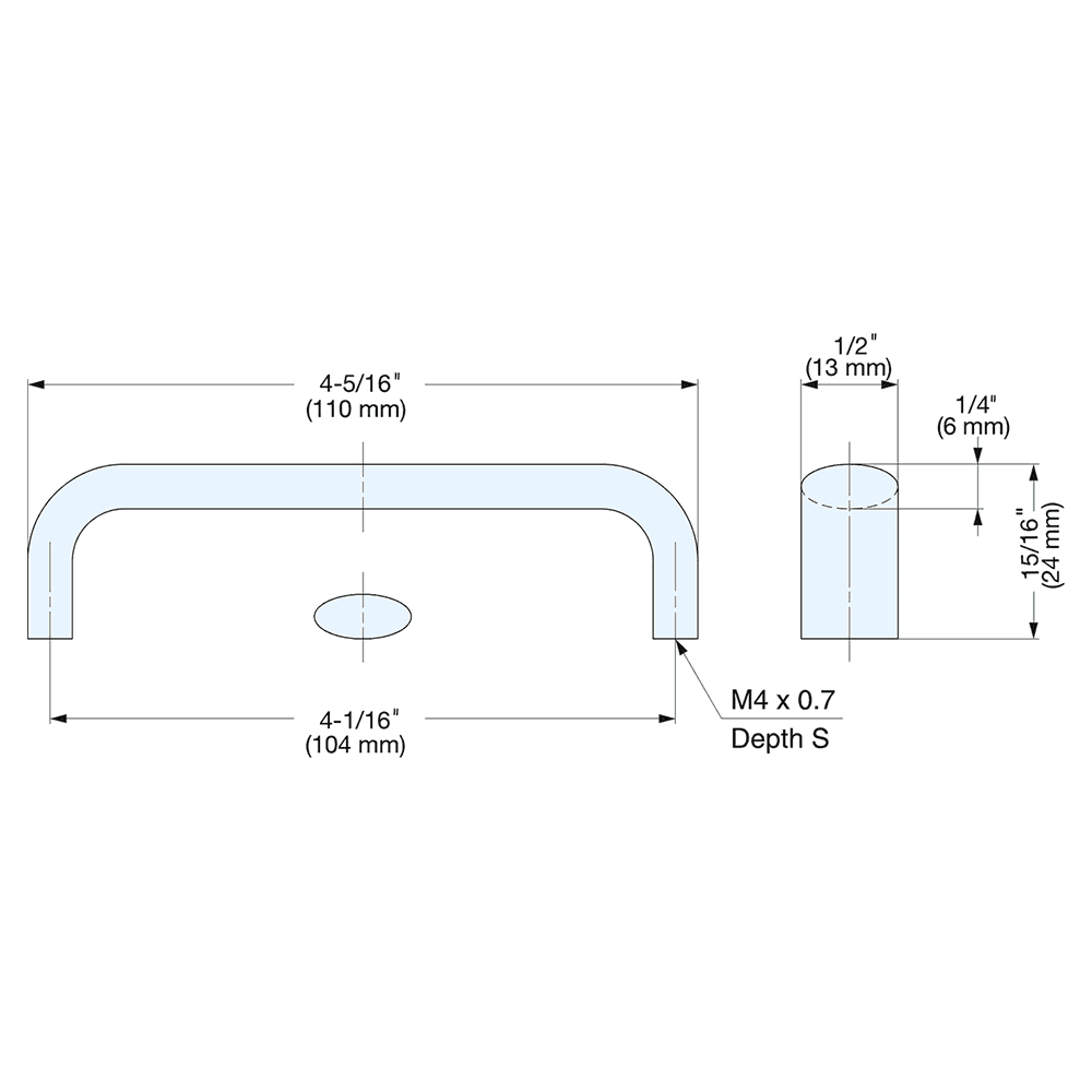 4-1/16" Cabinet Handle Pull, Satin Alt 3 - Image