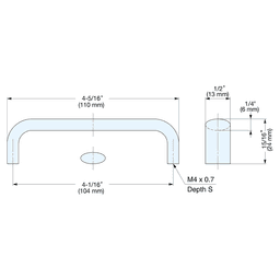 4-1/16" Cabinet Handle Pull, Satin Alt 3 - Image