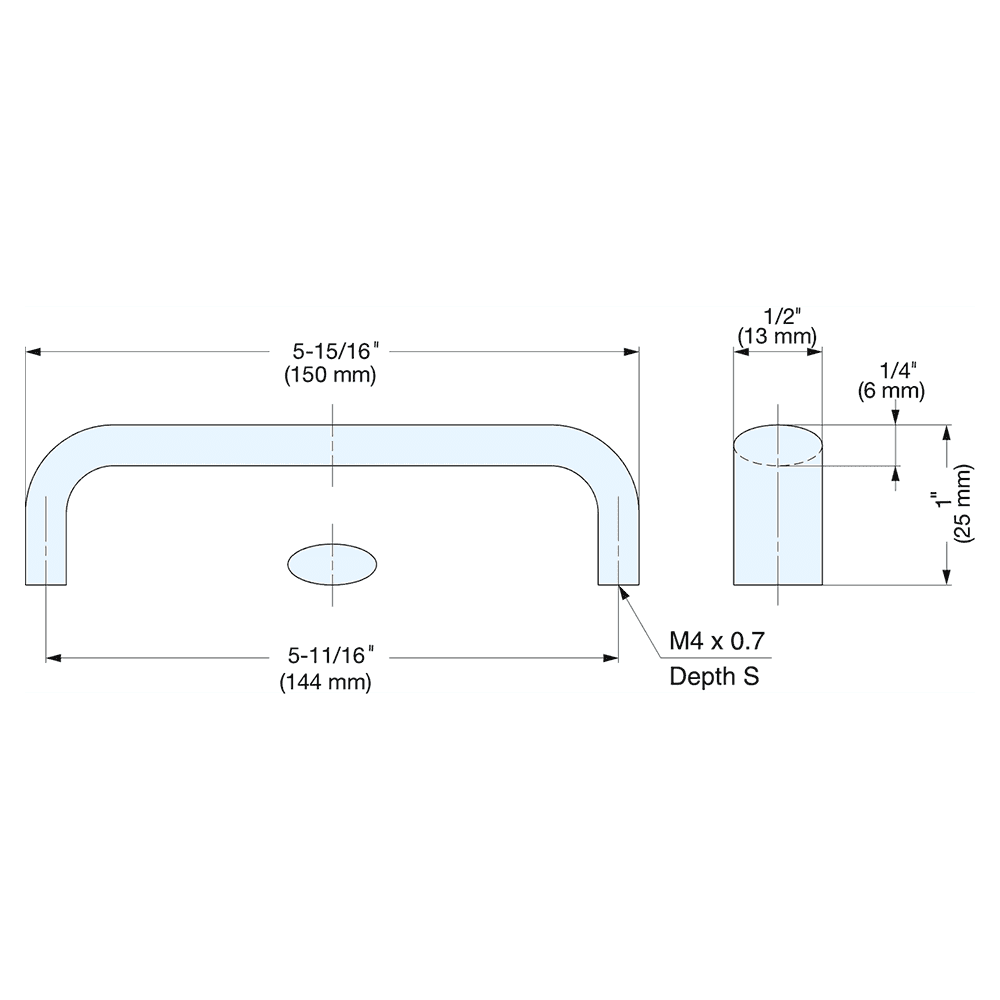 5-11/16" Cabinet Handle Pull, Mirror Alt 1 - Image