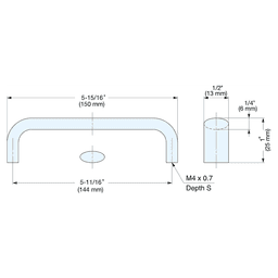 5-11/16" Cabinet Handle Pull, Mirror Alt 1 - Image
