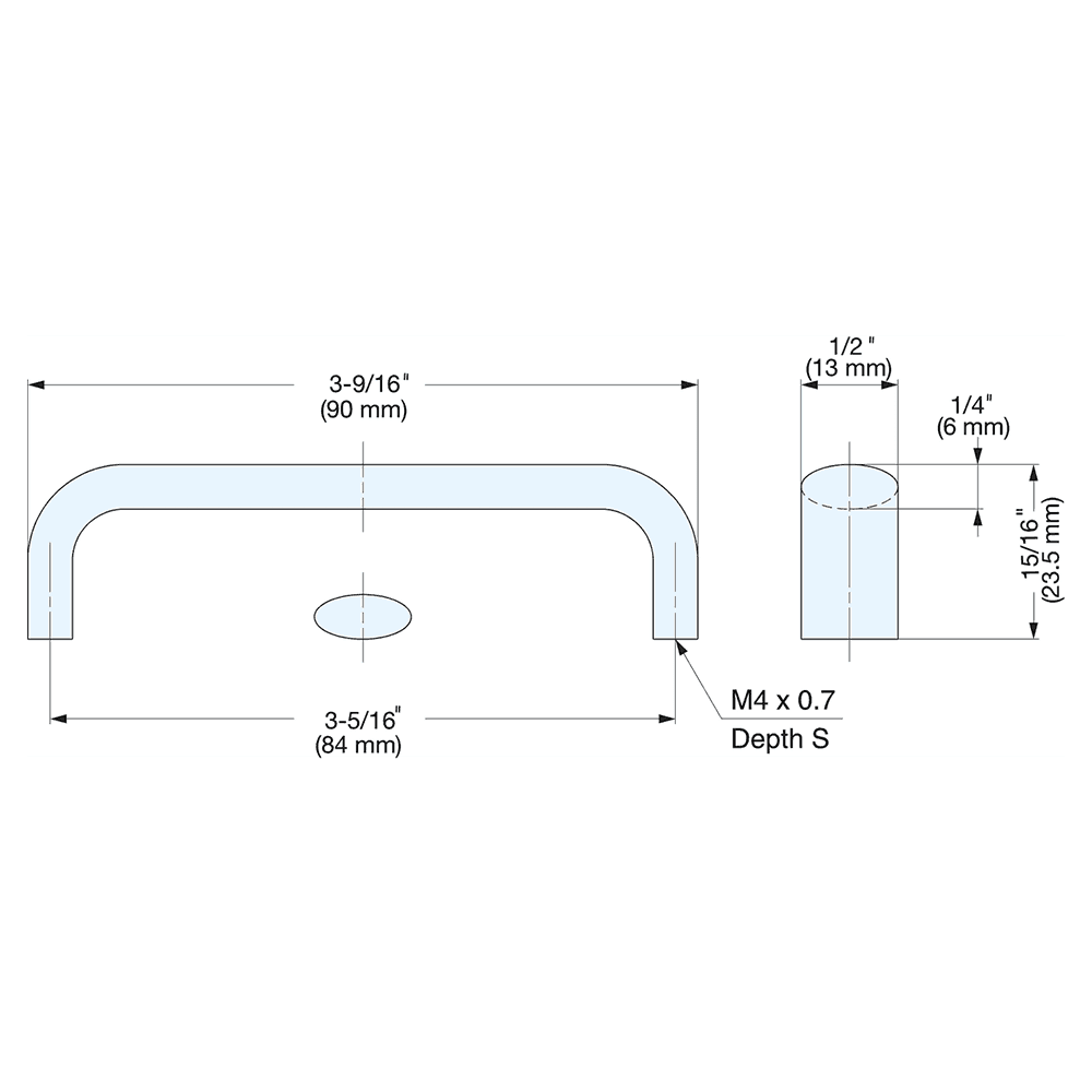 3-5/16" Cabinet Handle Pull, Mirror Alt 3 - Image