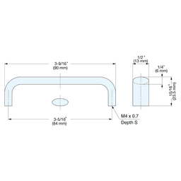 3-5/16" Cabinet Handle Pull, Mirror Alt 3 - Image