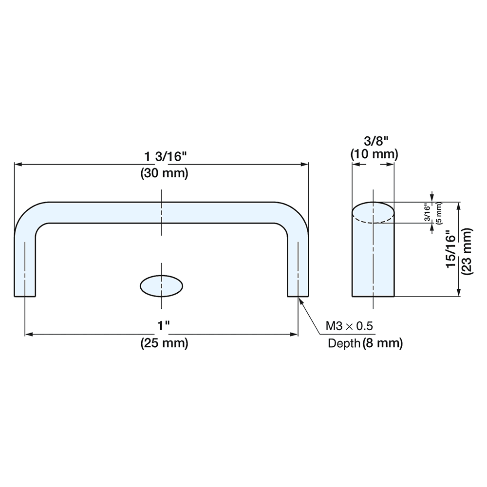 1" Cabinet Handle Pull, Satin Alt 2 - Image