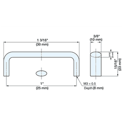 1" Cabinet Handle Pull, Satin Alt 2 - Image