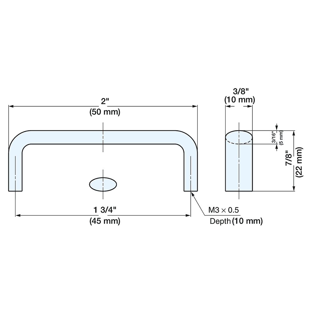 1-3/4" Cabinet Handle Pull, Mirror Alt 3 - Image