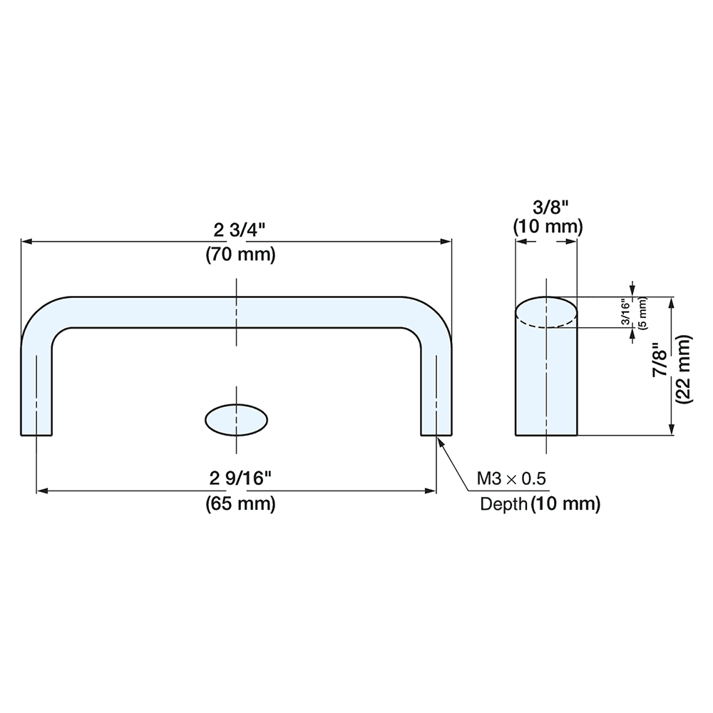 2-9/16" Cabinet Handle Pull, Mirror Alt 3 - Image