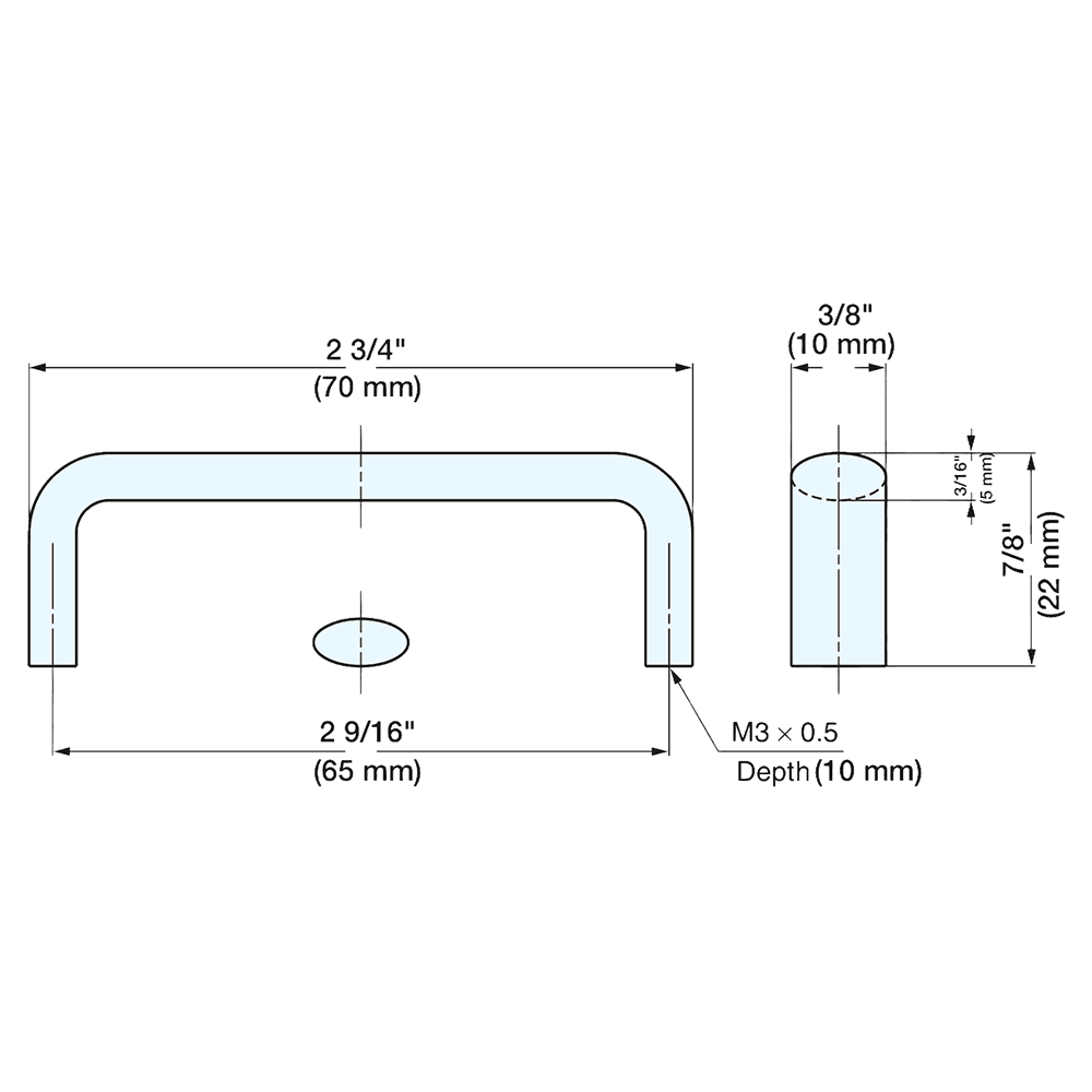 2-9/16" Cabinet Handle Pull, Satin Alt 1 - Image